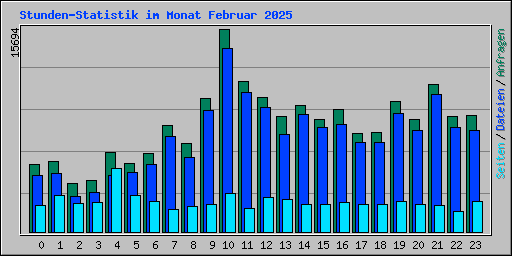 Stunden-Statistik im Monat Februar 2025