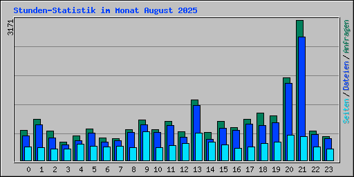 Stunden-Statistik im Monat August 2025