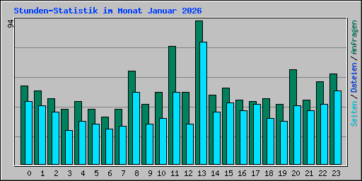 Stunden-Statistik im Monat Januar 2026